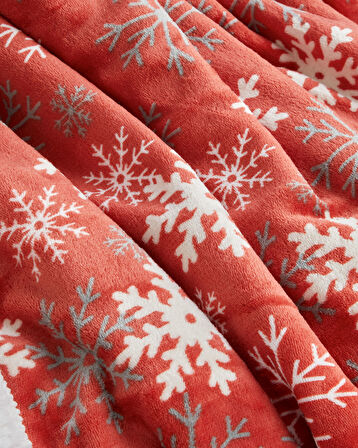 Snowland Koltuk Şalı 120x160 cm Kırmızı