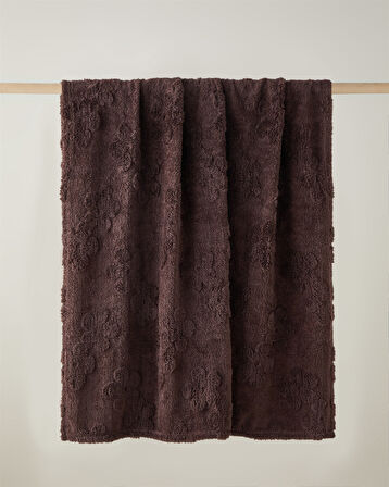 Flower Joy Koltuk Şalı 120x160 cm Kahve