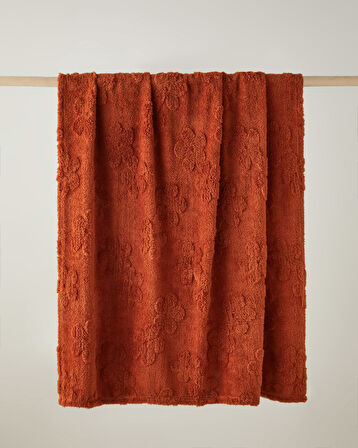 Flower Joy Koltuk Şalı 120x160 cm Hardal