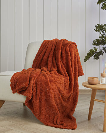 Flower Joy Koltuk Şalı 120x160 cm Hardal