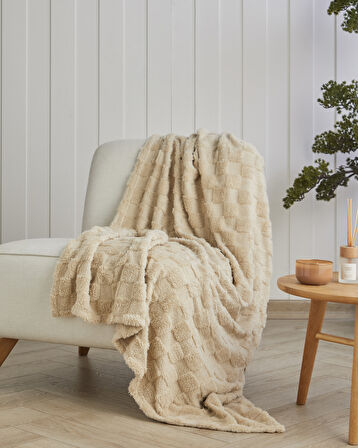 Fancy  Square Koltuk Şalı 120x160 cm Bej