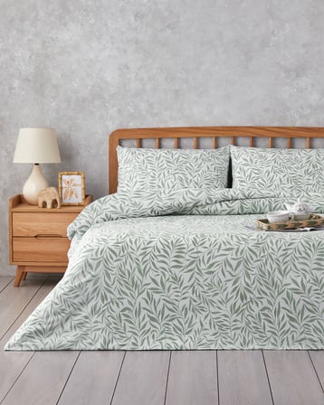 Leaf Dream Kolay Ütülenir Tek Kişilik Nevresim Takımı 160x220 cm Yeşil
