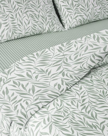 Leaf Dream Kolay Ütülenir Tek Kişilik Nevresim Takımı 160x220 cm Yeşil
