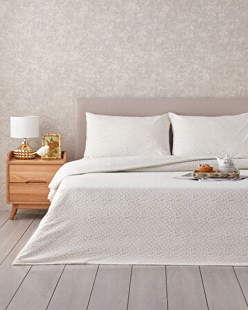 Sweet Violet Kolay Ütülenir Çift Kişilik Nevresim Takımı 200x220 cm Yağ Yeşili