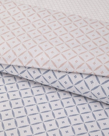 Diamond Bloom Kolay Ütülenir Çift Kişilik Çarşaflı Nevresim Takımı 200x220 cm Mavi - Pembe