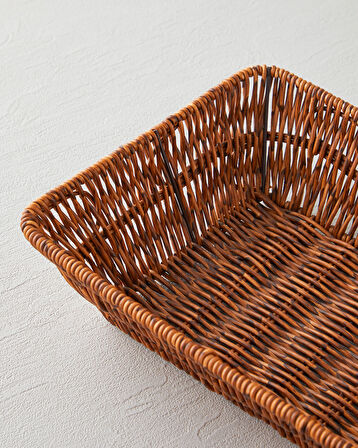 Crustic Plastik Ekmek Sepeti 26x20x7 cm Kahverengi
