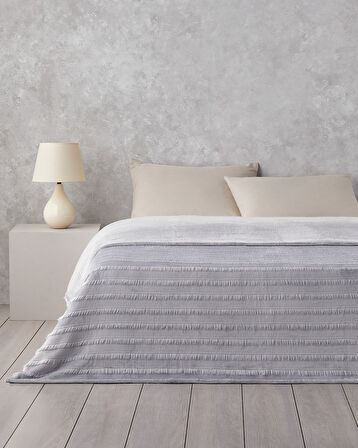 Tassel Dream Supersoft Çift Kişilik Battaniye 200x220 cm Gri