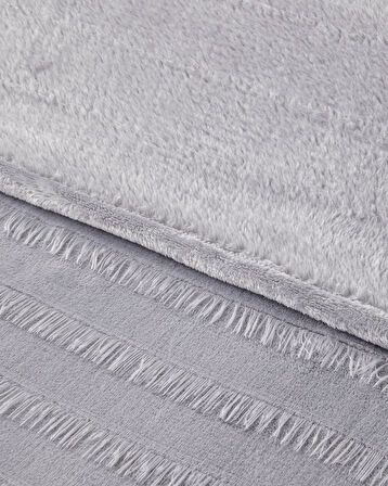 Tassel Dream Supersoft Çift Kişilik Battaniye 200x220 cm Gri