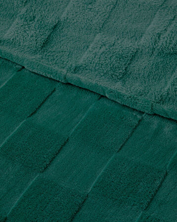 Classic Check Jakarlı Supersoft Tek Kişilik Battaniye 150x200 cm Koyu Yeşil