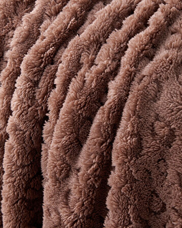 Leopard Jakarlı Wellsoft Tv Battaniye 120x160 cm Koyu Bej