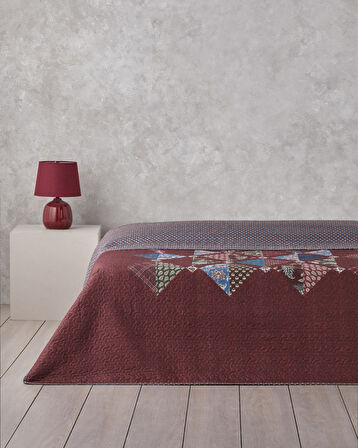 Diamond Clam Tek Kişilik Çok Amaçlı Örtü 160x220 cm Bordo