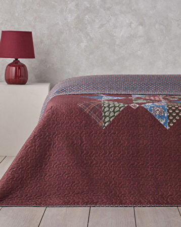 Diamond Clam King Size Çok Amaçlı Örtü 240x220 cm Bordo
