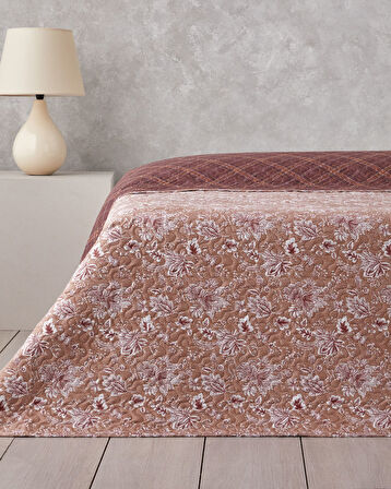 Jacobean Plaid King Size Çok Amaçlı Örtü 240x220 cm Bordo