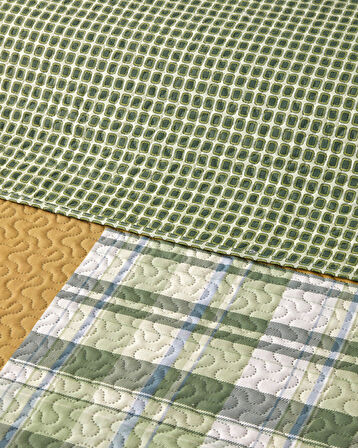 Strada Grid Tek Kişilik Çok Amaçlı Örtü 160x220 cm Yeşil