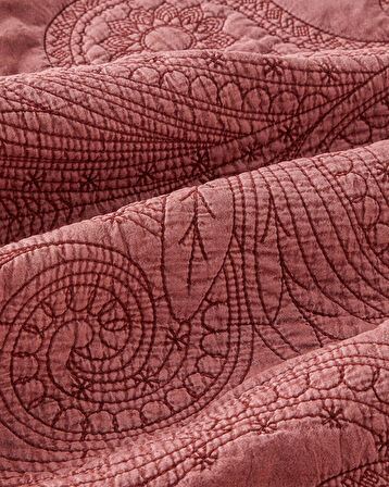 Jardin Belle King Size Yatak Örtüsü Takımı 240x220 cm Bordo