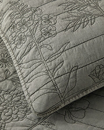 Belle Bloom King Size Yatak Örtüsü Takımı 240x220 cm Yeşil