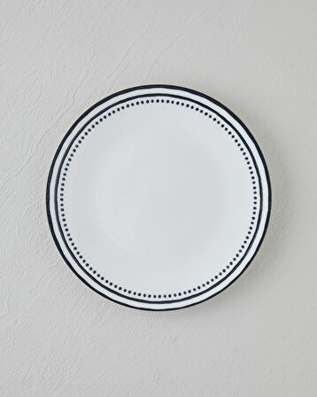 Monarch Porselen Servis Tabağı 25 cm Siyah - Beyaz