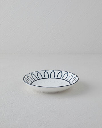 Monarch Porselen Çukur Tabak 19 cm Siyah - Beyaz