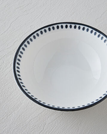 Monarch Porselen Kase 14 cm Siyah - Beyaz