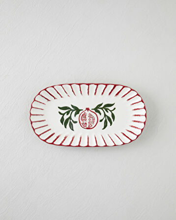 Etna Seramik Kayık Tabak 28,5x15,5 cm Kırmızı