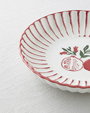 Etna Seramik Çukur Tabak 21 cm Kırmızı