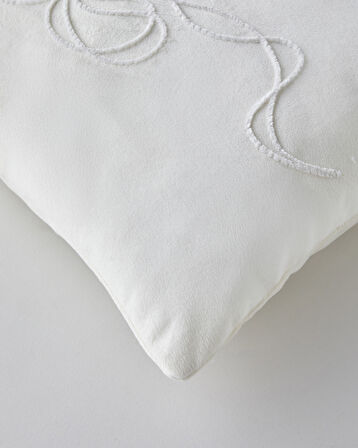 Lea Dolgulu Kırlent 35x55 cm Ekru