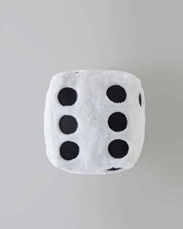 Dice Dekoratif Kırlent 20x20 cm Beyaz