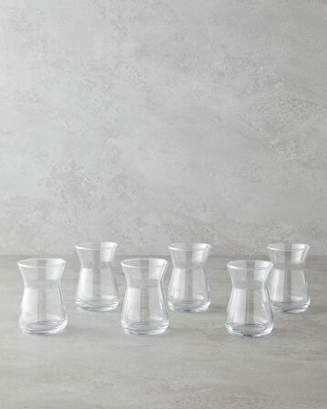 Velin Cam 6'lı Çay Bardağı 132 ml Şeffaf