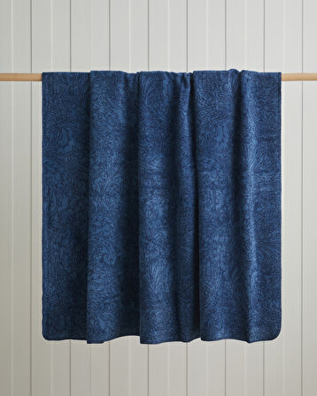 Paisley Dream Pamuklu Çift Kişilik Battaniye 200x220 cm Lacivert