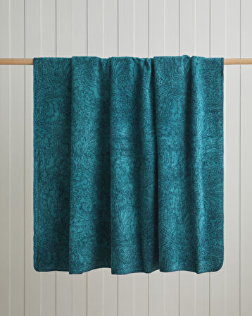 Paisley Dream Pamuklu Tek Kişilik Battaniye 150x200 cm Koyu Yeşil