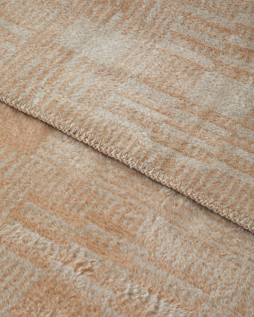 Linear Calm Pamuklu Tek Kişilik Battaniye 150x200 cm Ekru