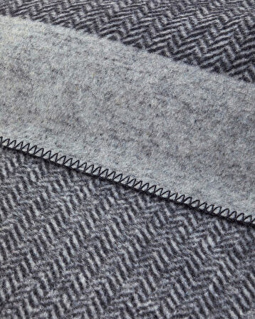 Modern Chevron Pamuk Akrilik Çift Kişilik Battaniye 200x220 cm Koyu Gri