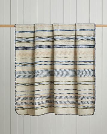 Smooth Stripes Pamuk Akrilik Tek Kişilik Battaniye 150x200 cm Bej