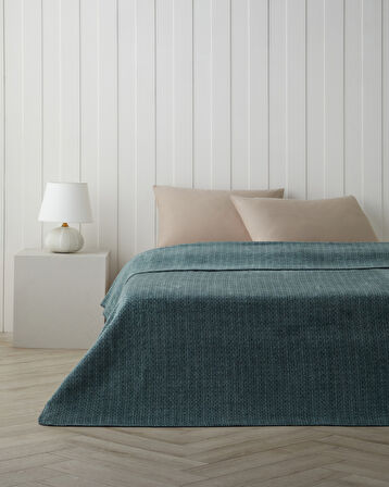 Modern Mosaic Pamuk Akrilik Çift Kişilik Battaniye 200x220 cm Gri