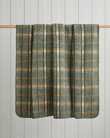 Plaid Tale Pamuk Akrilik Çift Kişilik Battaniye 200x220 cm Koyu Yeşil