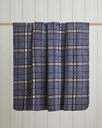 Plaid Tale Pamuk Akrilik Çift Kişilik Battaniye 200x220 cm Lacivert