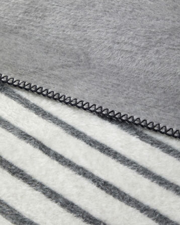 Modern Line Pamuk Akrilik Tek Kişilik Battaniye 150x200 cm Gri