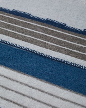 Fancy Line Pamuk Akrilik Tek Kişilik Battaniye 150x200 cm Mavi