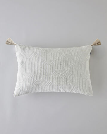 Deluxe Jakarlı Dekoratif Kırlent 35x55 cm Krem