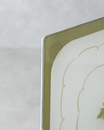 Rosemary Cam Kesme Tahtası 25x35 cm Yeşil-Beyaz