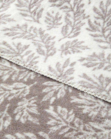 Foliage Pamuk Akrilik Tek Kişilik Battaniye 150x200 cm Çakıl Taşı