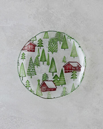 Village Cam Pasta Tabağı 20 cm Yeşil