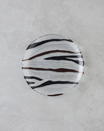 Terra Cam Pasta Tabağı 21 cm Kahverengi-Siyah