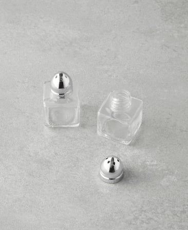 English Home Lelia Cam 2'li Tuzluk - Biberlik 4x5 cm Silver