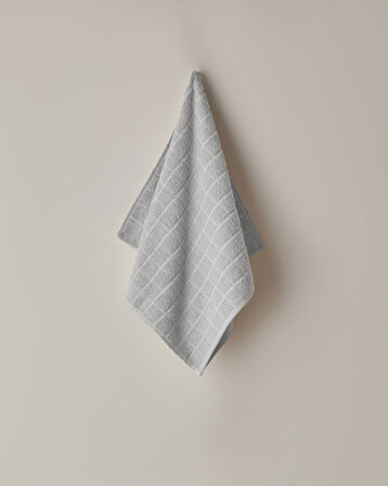 Chequer Pamuk Yüz Havlusu 50x80 cm Gri