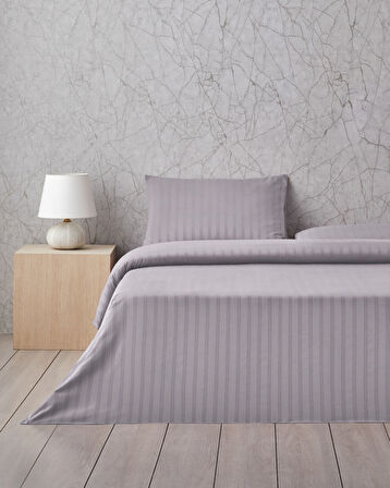 Glossy Kolay Ütülenir Perkal Tek Kişilik Nevresim Takımı 160x220 cm Gri