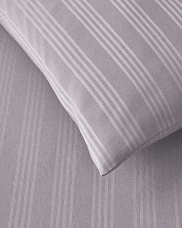 Glossy Kolay Ütülenir Perkal Çift Kişilik Nevresim Takımı 200x220 cm Gri