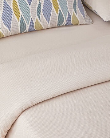 Modern Braid Kolay Ütülenir Tek Kişilik Nevresim Takımı 160x220 cm Yeşil-Mavi