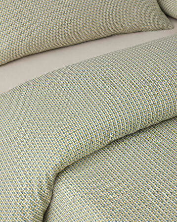 Border Line Kolay Ütülenir Tek Kişilik Nevresim Takımı 160x220 cm Yeşil-Bej