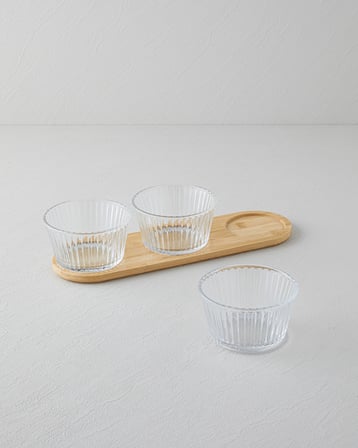 Linea Cam-Bambu 4 Parça Sunumluk 11x6,5 cm Şeffaf